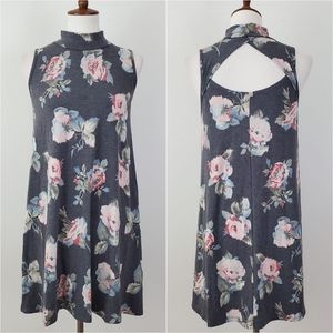Ginger G Floral Mock Neck Shift Dress